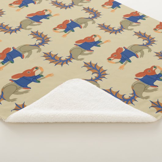 Luttrell Psalter "Eekhoorn" Sherpa Deken (3/4)