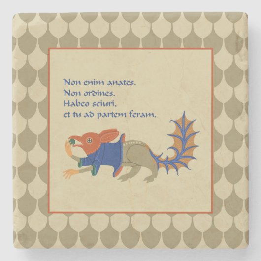 Luttrell Psalter Eekhoorn Stone Onderzetter (Voorkant)