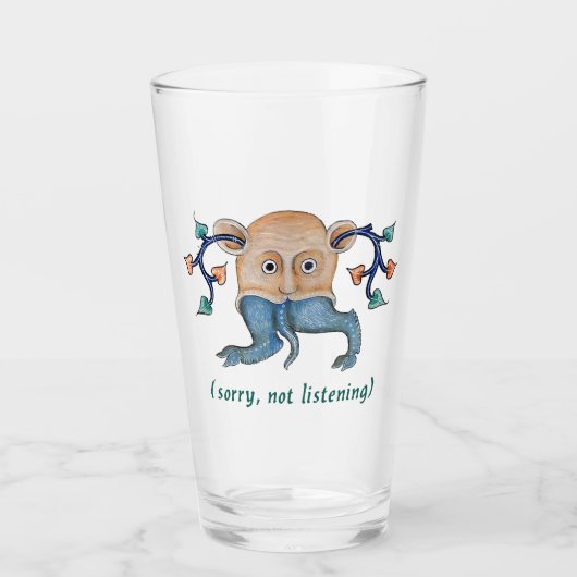 Luttrell Psalter "Niet luisteren" Glazen Tuimelaar (Voorkant)