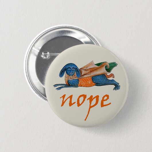 Luttrell Psalter "Nope" Ronde Button 5,7 Cm (Voorkant /achterkant)