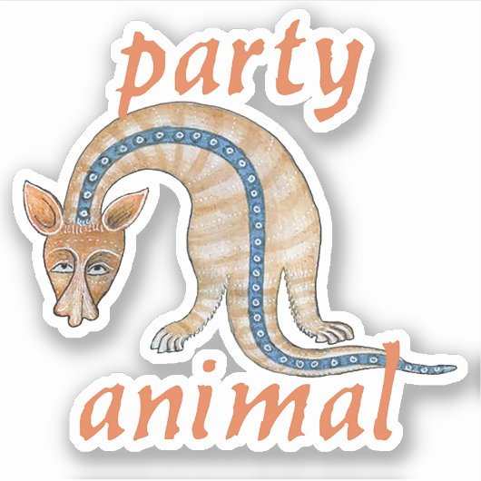 Luttrell Psalter "Party Animal" Vinyl Sticker (Voorkant)
