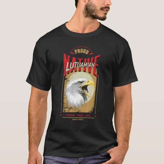 Lutuamian Native American Eagle Spirit  Hon T-shirt (Voorkant)