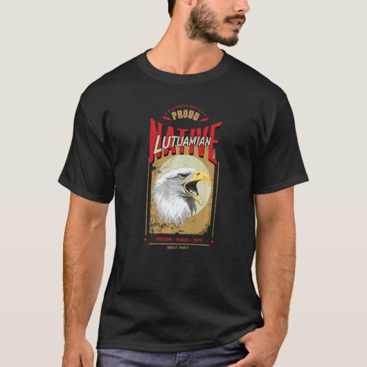 Lutuamian Native American Eagle Spirit  Hon T-shirt (Voorkant)