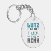 Lutz Ga naar de Rink Kunst Schaatsen Mannen Sleutelhanger (Voorkant Links)