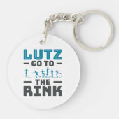 Lutz Ga naar de Rink Kunst Schaatsen Mannen Sleutelhanger (Achterkant)
