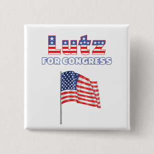 Lutz voor het Congres Patriotic American Flag Desi Vierkante Button 5,1 Cm