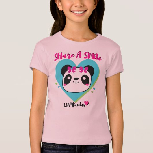 LUV4Pandas Hearts & Smile Panda Babydoll T-Shirt (Voorkant)
