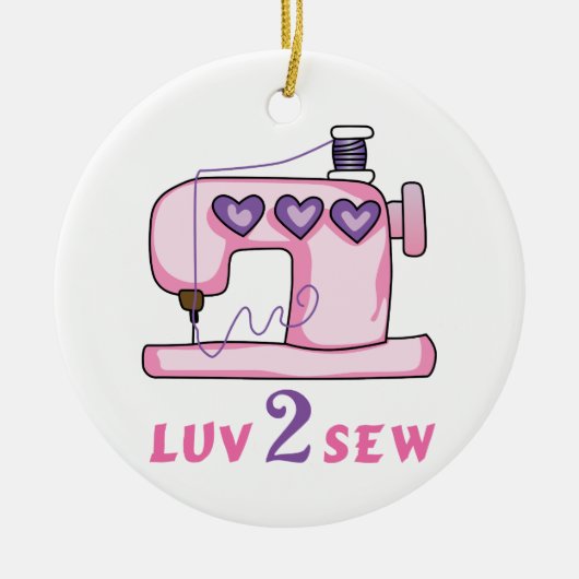 Luv 2 Sew Keramisch Ornament (Voorkant)