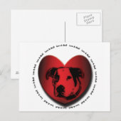Luv-A-Bull American Bulldog Pit Bull Heart Briefkaart (Voorkant / Achterkant)
