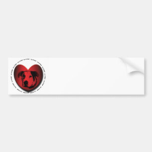 Luv-A-Bull American Bulldog Pit Bull Heart Bumpersticker