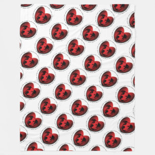 Luv-A-Bull American Bulldog Pit Bull Heart Fleece Deken
