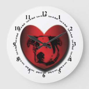 Luv-A-Bull American Bulldog Pit Bull Heart Grote Klok