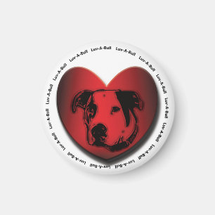 Luv-A-Bull American Bulldog Pit Bull Heart Magneet