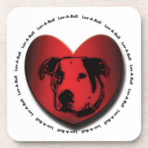 Luv-A-Bull American Bulldog Pit Bull Heart Onderzetter
