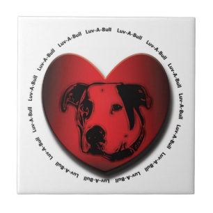 Luv-A-Bull American Bulldog Pit Bull Heart Tegeltje
