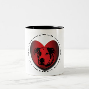 Luv-A-Bull American Bulldog Pit Bull Heart Tweekleurige Koffiemok