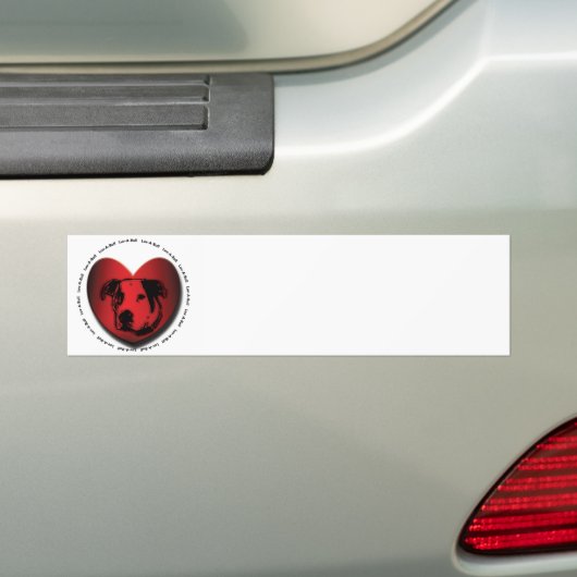 Luv-A-Bull Amerikaanse Bulldog Pit Bull Hart Bumpersticker (Op auto)