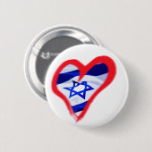 Luv Israel Heart Ronde Button 5,7 Cm (Voorkant /achterkant)