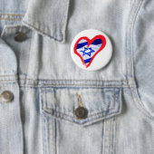 Luv Israel Heart Ronde Button 5,7 Cm (In situ)
