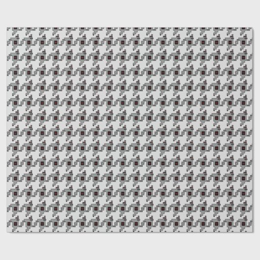 Luv Machine Robot Houndstooth Pattern Cadeaupapier (Vlak)