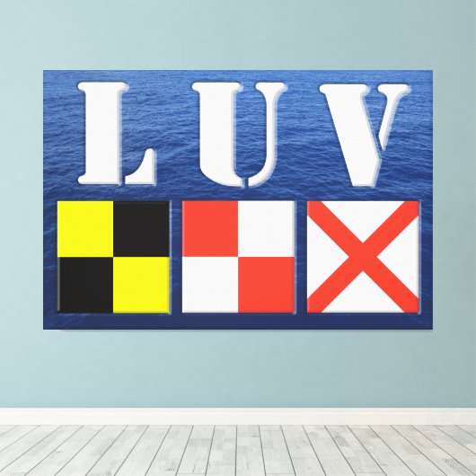 LUV MARINE STIJL 40x60 Canvas Afdruk (Insitu (Houten vloer))