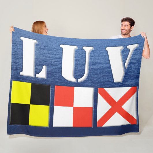 LUV MARINE STIJL FLEECE DEKEN (In situ)
