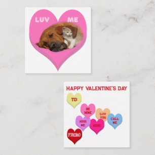 LUV ME Huisdieren Gespreksharten Valentijn Notitiekaartje