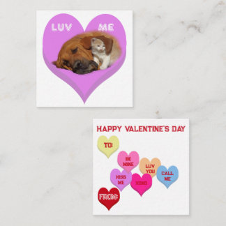 LUV ME Valentine's Critters Conversation Hearts Notitiekaartje