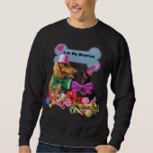 Luv Mijn Weenies Zwart Sweatshirt Mannen/Dames (Voorkant)
