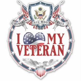 Luv My Veteran, op maat gesneden Sticker
