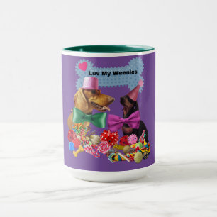 Luv My Weenies Paarse/groene koffie Mok