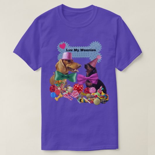 Luv My Weenies T-shirt voor dames/Mannen (Design voorkant)