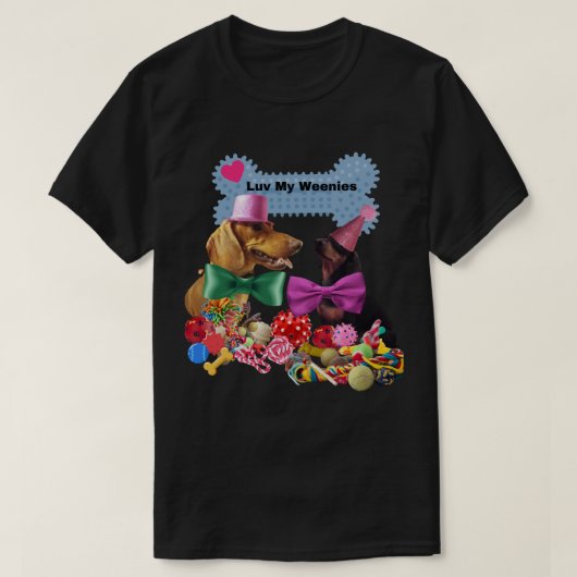 Luv My Weenies T-shirt voor heren/dames (Design voorkant)