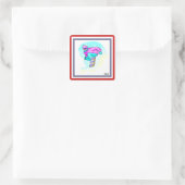 Luv naar Snowboard - Vierkante Sticker (Tas)