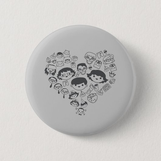 Luv Ronde Button 5,7 Cm (Voorkant)
