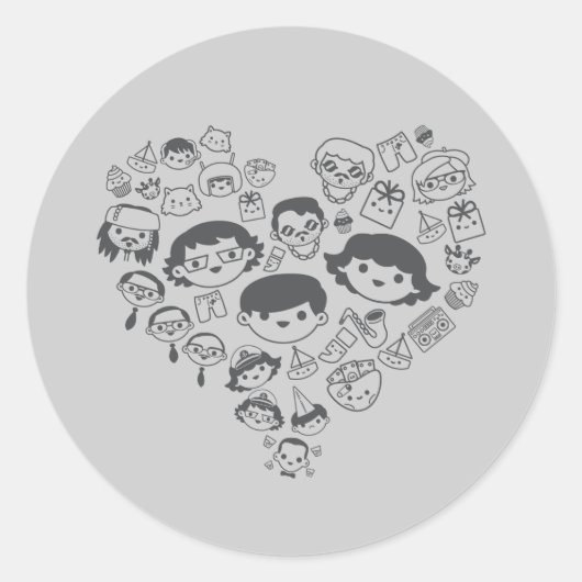 Luv Ronde Sticker (Voorkant)