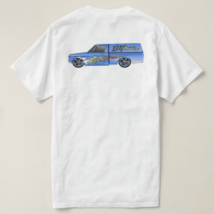 Luv Truck Garage Flamed Camper design T-shirt