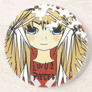 Luv U 2 stuks Anime Girl Onderzetters