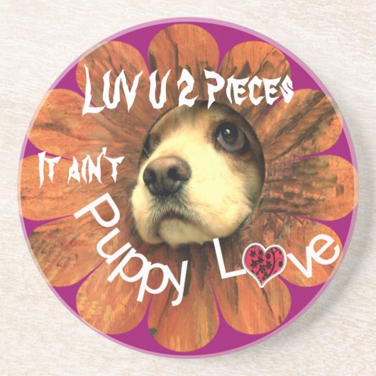 Luv U 2 stuks die geen Onderzetters van puppy Love (Voorkant)
