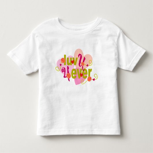 Luv U 4 Ever Valentijn Kinder Shirts (Voorkant)
