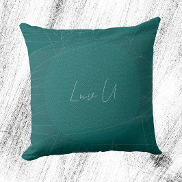 Luv U - Groene Trendy Moderne Gekrabbelde Lijnen Kussen