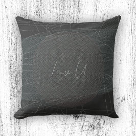Luv U - Modieuze koffie met gekrabbelde lijnen Kussen