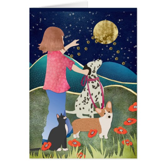 LUV U NAAR DE MAAN EN TERUG kunst kaarten (Voorkant)