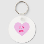 LUV U roze gesprekskunst Sleutelhanger (Voorkant)