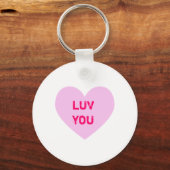 LUV U roze gesprekskunst Sleutelhanger (Voorkant)