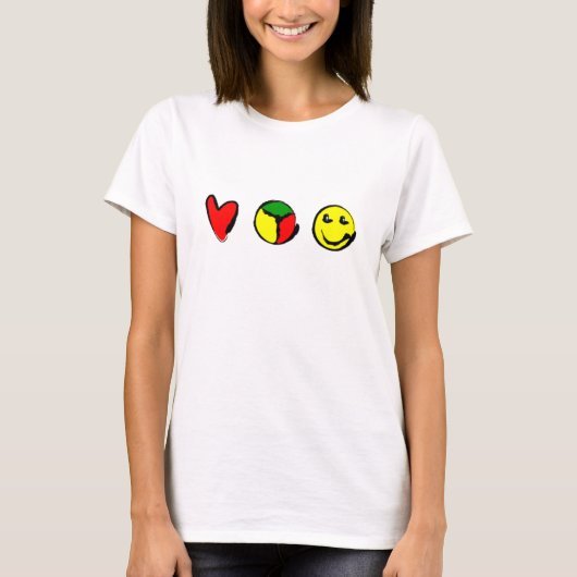 LUV, VREDE EN APPINESS T-SHIRT (Voorkant)
