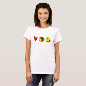 LUV, VREDE EN APPINESS T-SHIRT (Voorkant volledig)