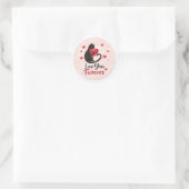 Luv You Furever Kat Sticker – Roze met Rode Harten (Tas)