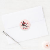 Luv You Furever Kat Sticker – Roze met Rode Harten (Envelop)