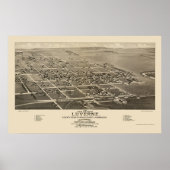 Luverne, MN Panorama Map - 1883 Poster (Voorkant)